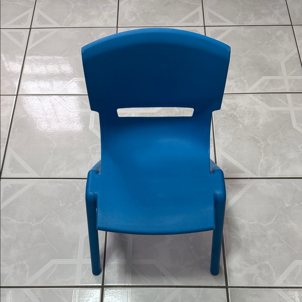 Child's Bright Blue Plastic Chair